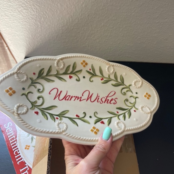 Fitz and Floyd Sentiment Serving Trinket Tray “Warm Wishes” Boxed - Picture 5 of 6